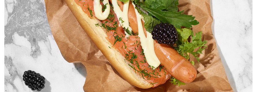Hot Dog Graved Lachs