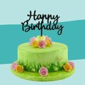 Cake-Topper "Happy Birthday" Größe 1, Schwarz - 1