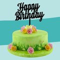 Cake-Topper "Happy Birthday" Größe 2, Schwarz - 1