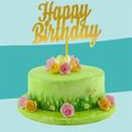 Cake-Topper "Happy Birthday" Größe 2, Gold - 1