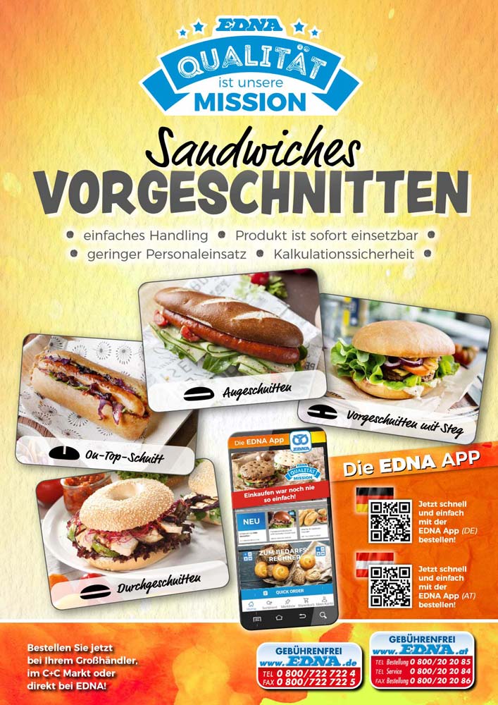 Vorgeschnittene Sandwiches